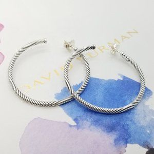 David Yurman 925 2' Inch Cable Hoop Earrings